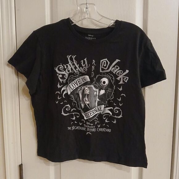 Disney Tops - Disney The Nightmare Before Christmas Sally Jack Love graphic tee crop top XL